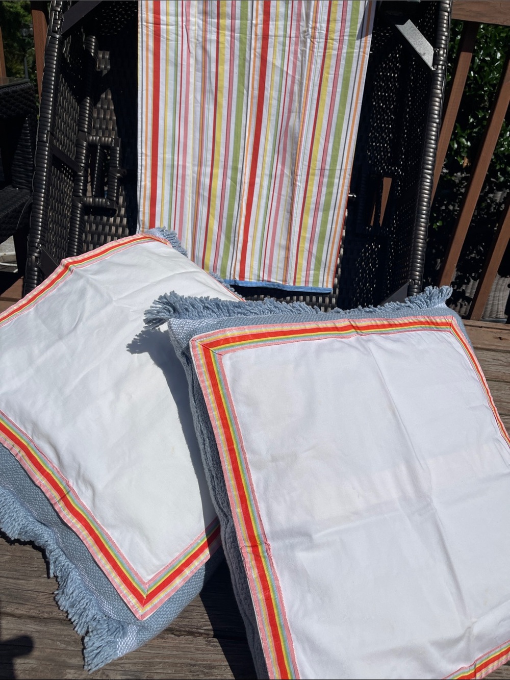Ralph Lauren, Harbor view stripe  Euro pillow Sham set of two